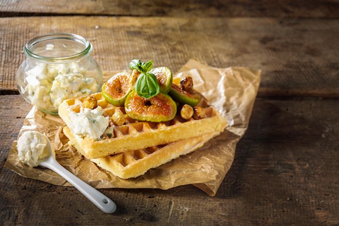 wafel met roomkaas en vijgen recept