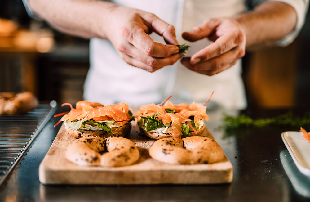 Bagels roomkaas zalm Lebo